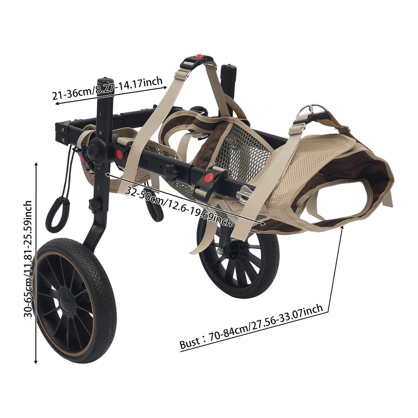 Adjustable Pet Trolley Pet Dog Wheelchair Rehabilitation Walking Aid Cart Portable Walk Trolley Tools for Hind-Leg Support