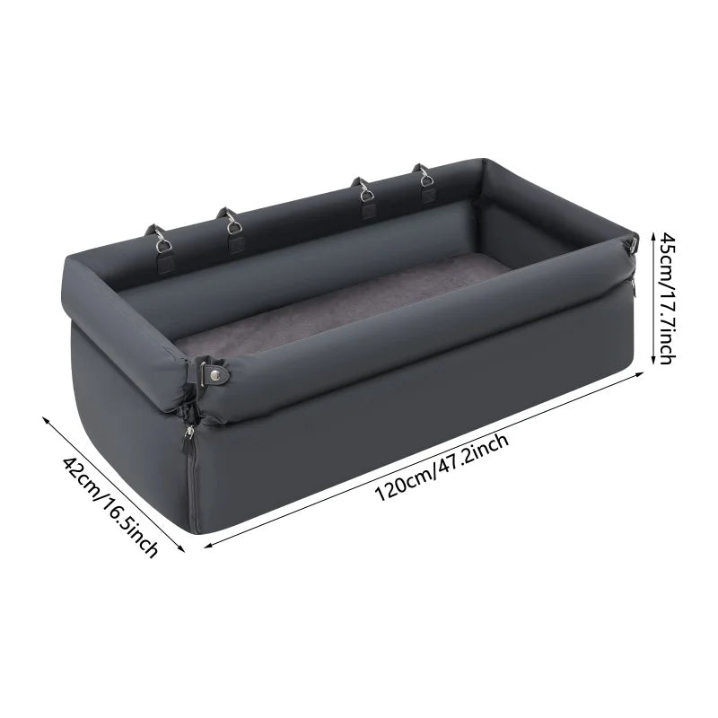 Foldable Travel Pet Car Seat Bed Comfortable Thickened Pet Sleeping Nest Anti Slip Fixed Design Durable Cat Dog Rest Bed For Vehicle Home Dual Use