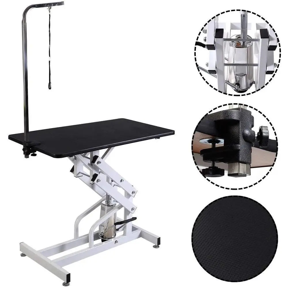 Hydraulic Dog Pet Grooming Table, 42 Inch Heavy Duty Proional Pet Grooming Station 21'' -36'' Height Adjustable or Small Medium