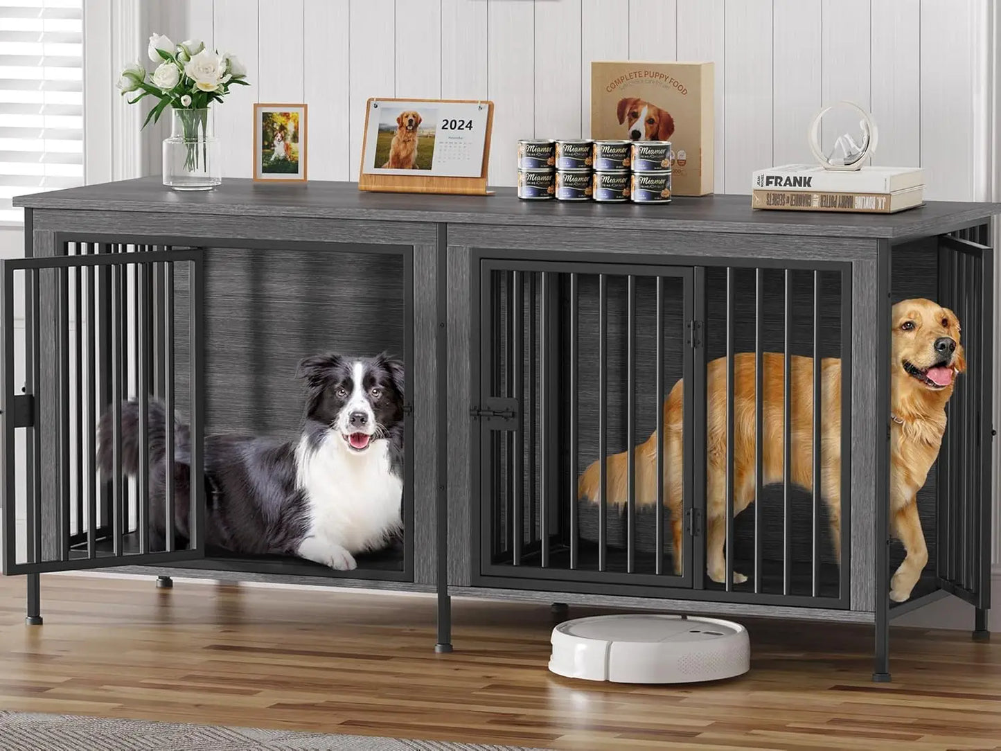 Dog Crate Furniture fo Dogs, Heavy Duty Single/Double Dog Crates for Small/Medium/Large Dogs, Dog Kennel Furniture,Customized