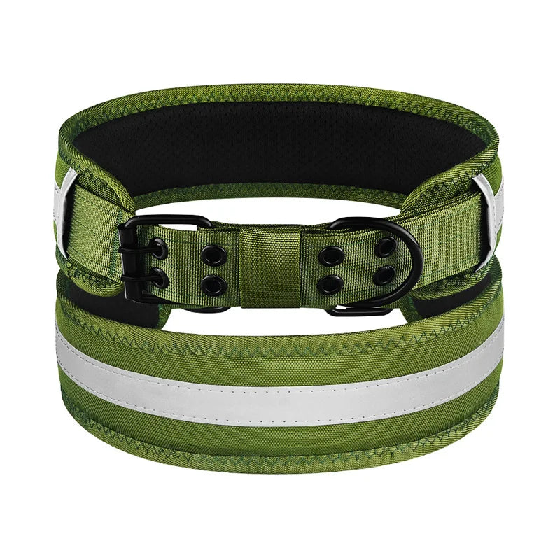 Reflective Solid Color Dog Collar Polyester Breathable & Comfortable, Anti-Choke Adjustable Pet Collar
