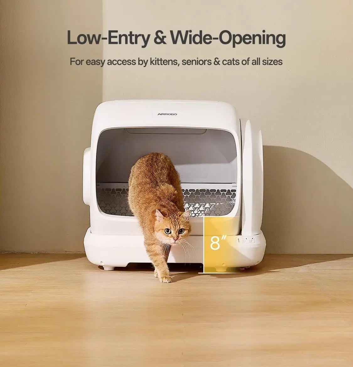 Self Cleaning Cat Litter Box, XXXL Automatic Litter Box for Multiple Cats, Weight Sensors Safety Protection, Smart APP, Custom