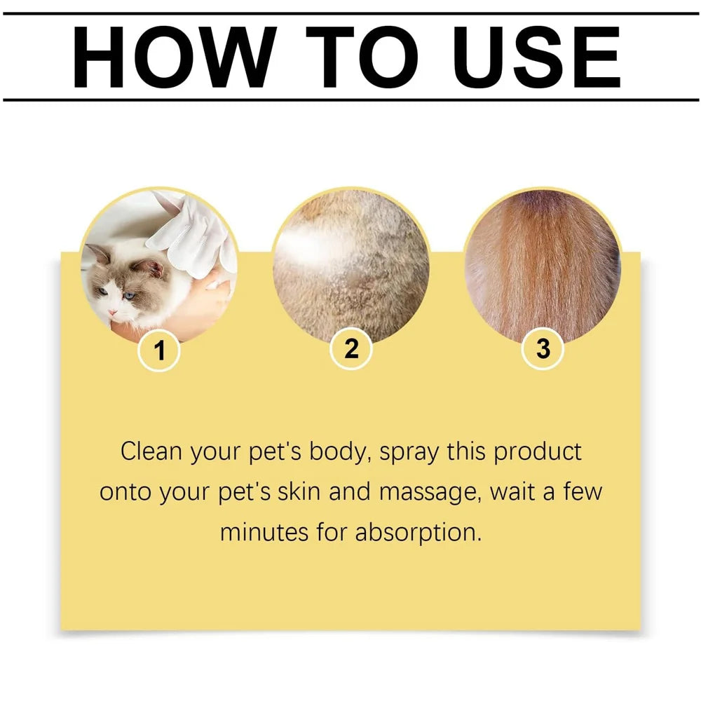 2Pcs Pet Skin Soothing Spray for Dogs Cats Itchy Skin Relief Reduces Scratching Natural Repair Spray for All Animals
