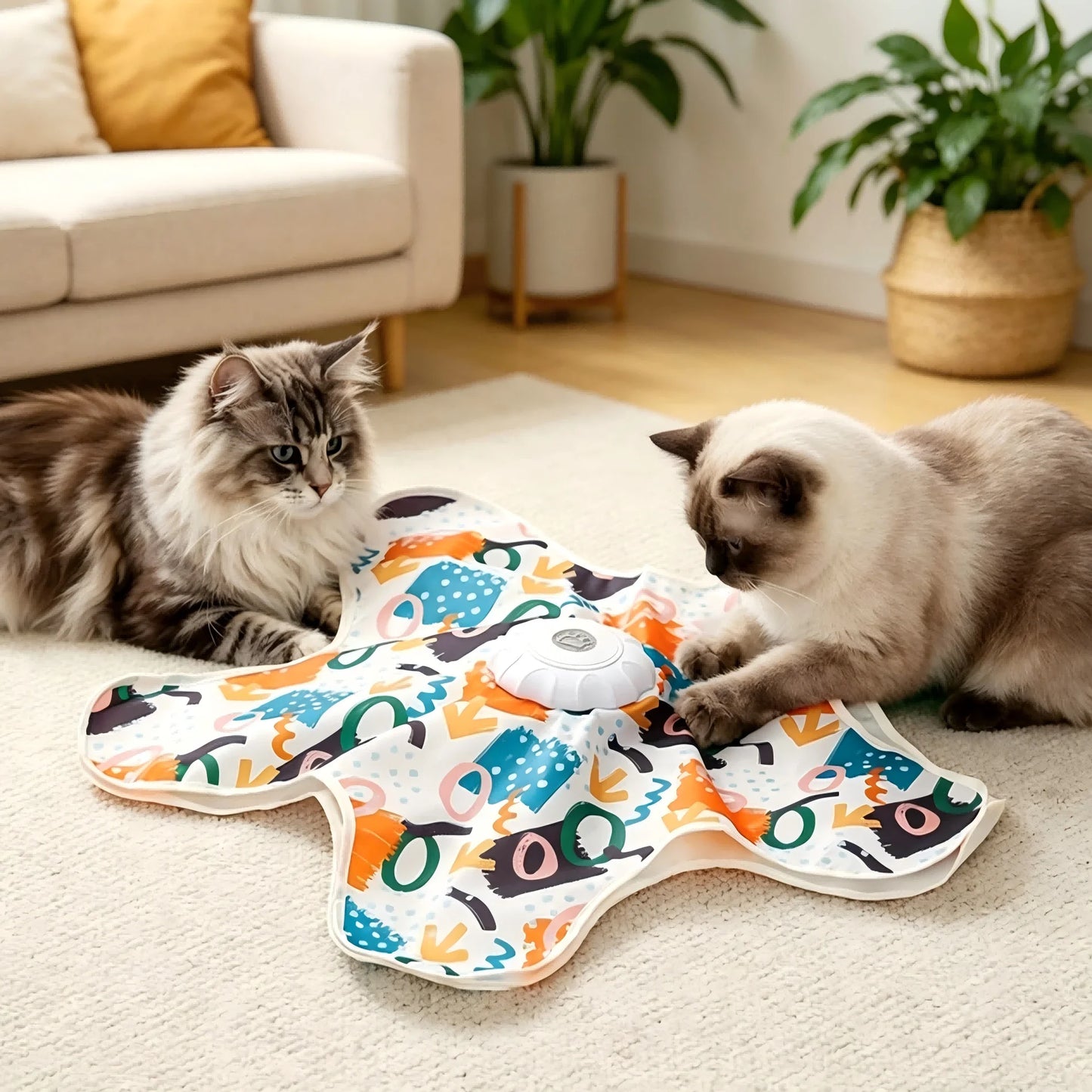 Automatic Interactive Cat Toy Hide And Seek Moving Feather Smart Sensor Durable Kitten Play Toy With Chirps For Bored Cats