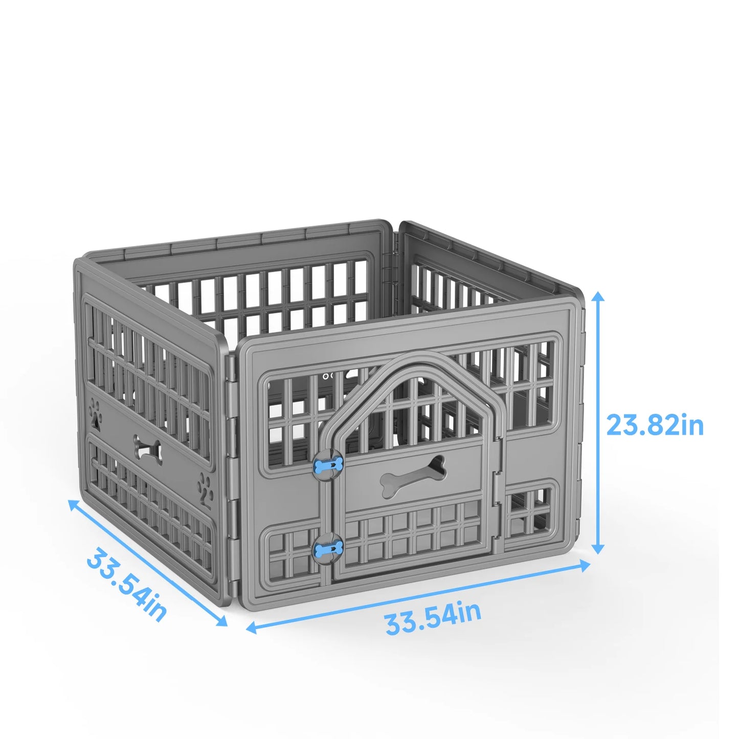 4 Panels Plastic Pet Playpen Indoor Outdoor Dog Fence, Foldable Puppy Exercise Pen for Small Medium Pets
