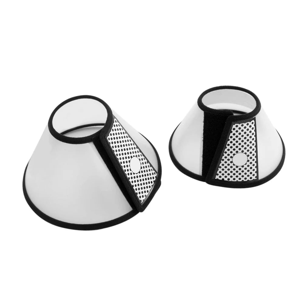 Plastic Dog Cone Collar Transparent Guard Collar Ring Anti-Bite Lick Pet Protective Shield Soft Edge for Small Medium Large Dog