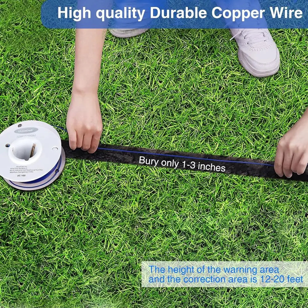 Dual Dog Underground Fencing System, Waterproof Electric Training Collar for Large Dogs, Wireless Dog Fence Kit