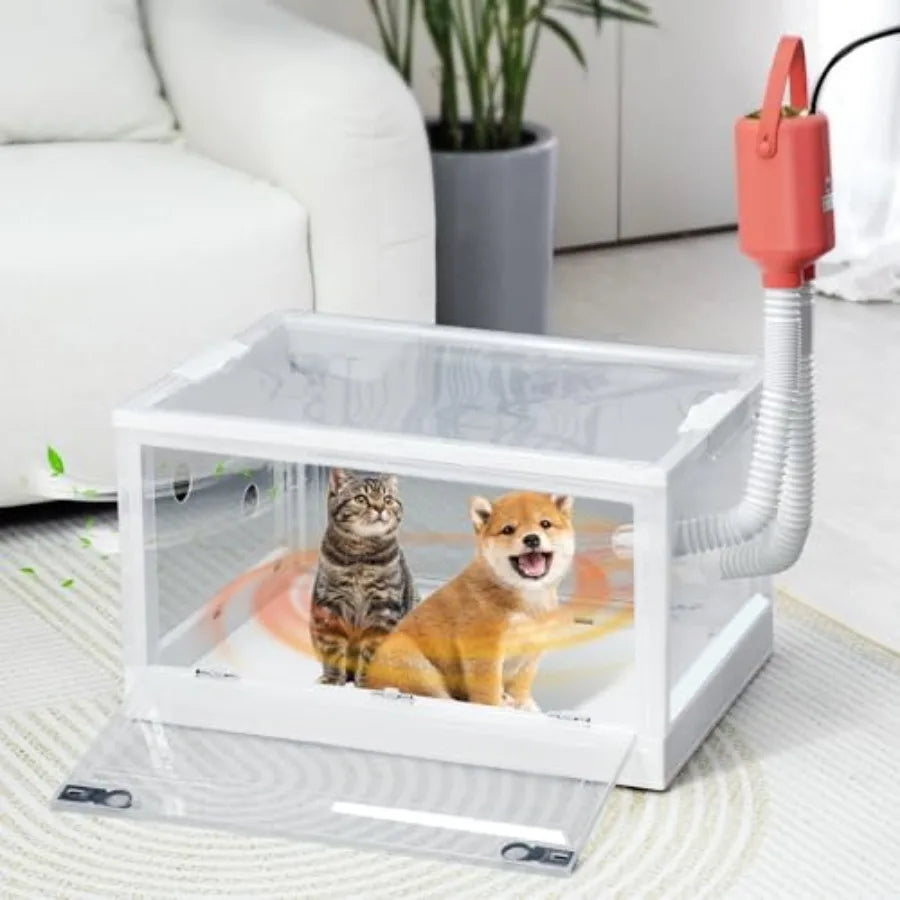 Automatic Pet Dryer Box for Cats and Small Dogs 85L Foldable Design with Timed Operation Noise Reduction Technology and Thermos