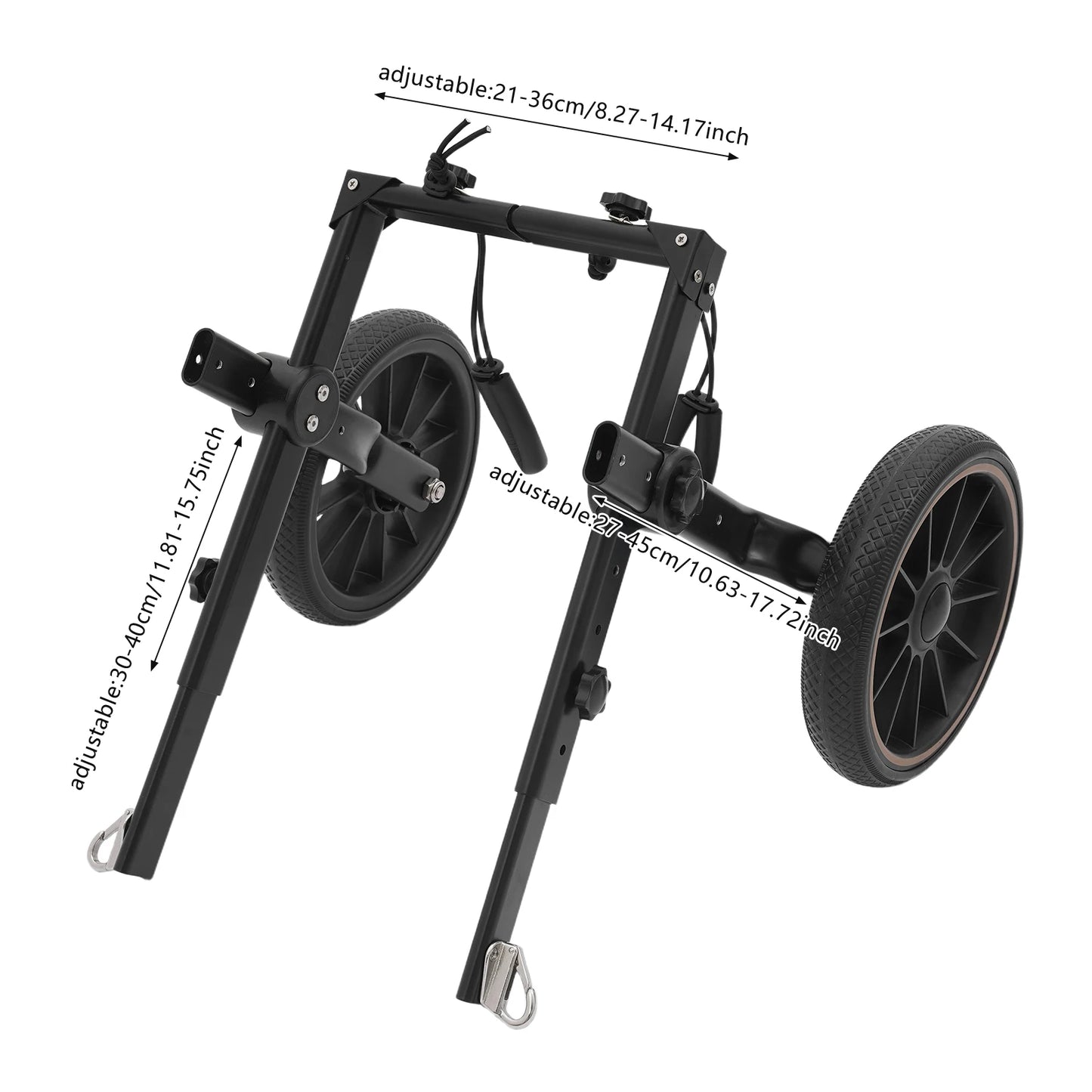 Pet Walking Aid Adjustable Dogs Wheelchairs 2-wheel Pet Rehabilitation Walking Aid Portable Walk Trolley Tools for Hind-Leg Support