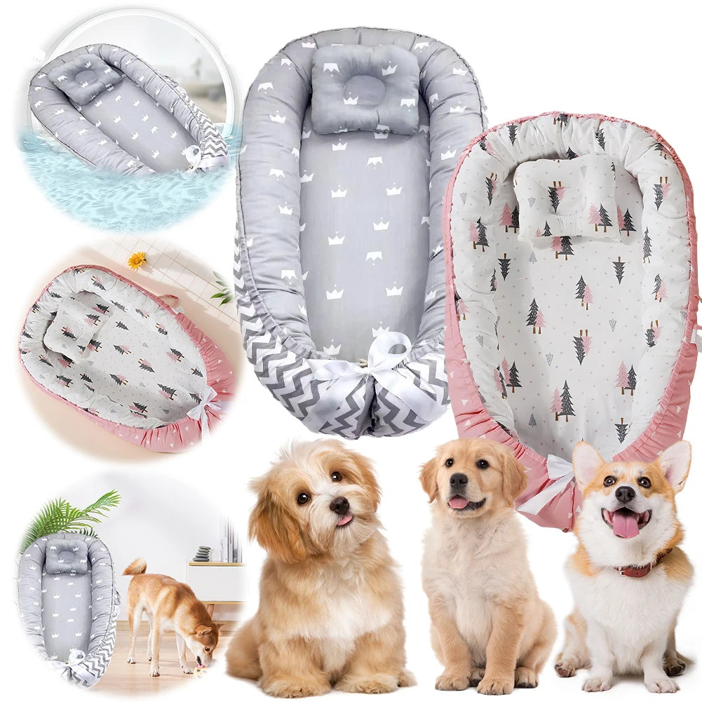 Thickening Dog Sofa Bed Removable Cat Dog Mat with Pillow Washable Soft Cloth Dog Kennel Comfortable Pet Sleeping Bed Sofa