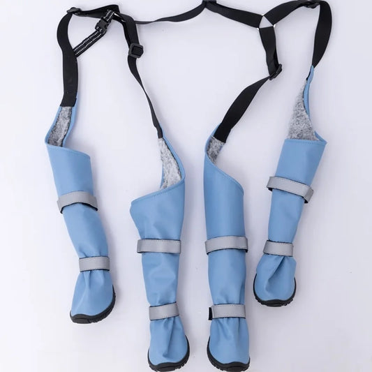 Waterproof Winter Dog Boots Warm Soft Sole Snow Shoes Reflective Outdoor Pet Paw Protectors Leg Covers For Medium Large Dogs