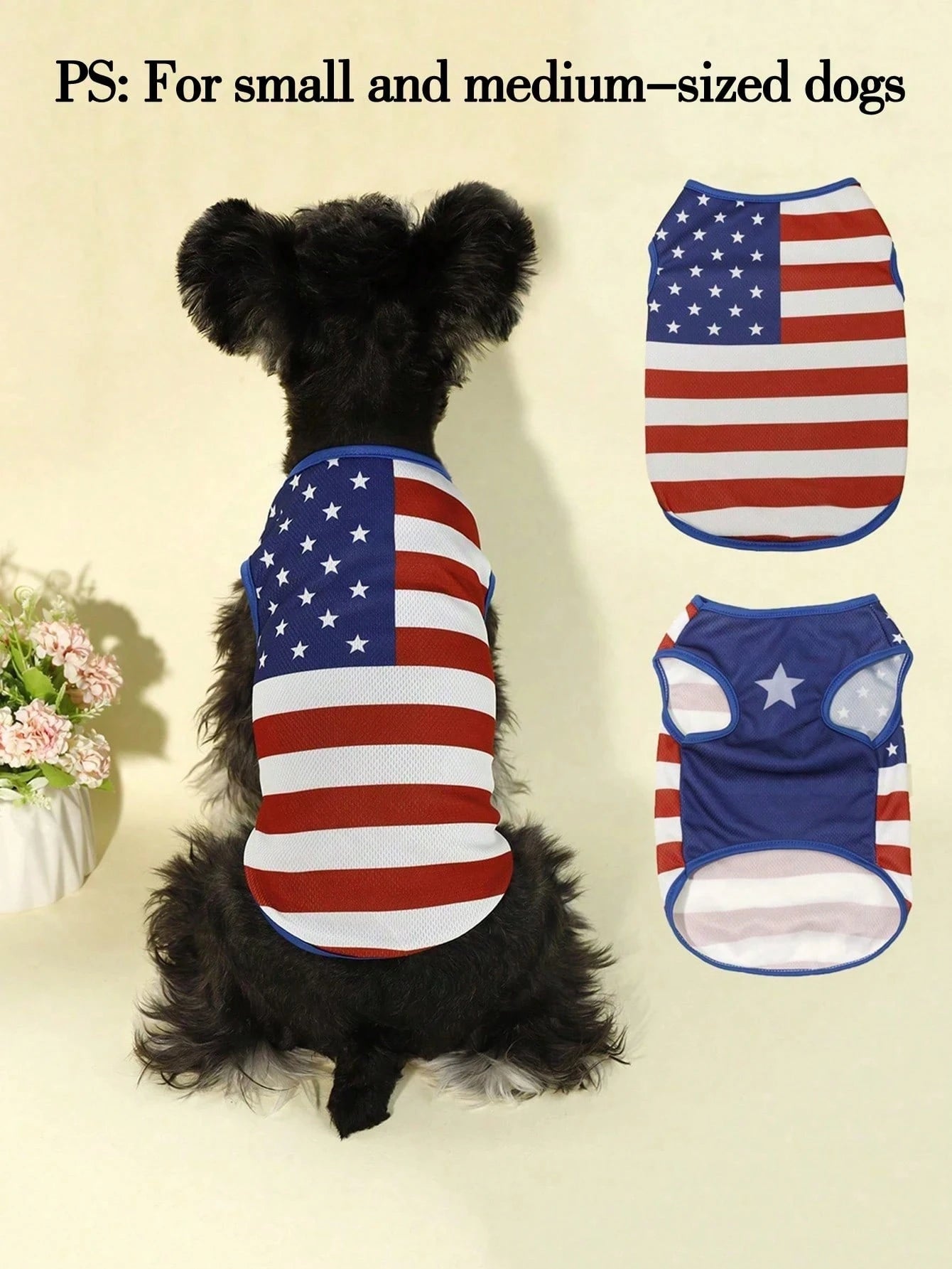 1pc Dog Usa Flag Print Tank Top Breathable Pet Vest For Puppy Cats Patriotic 4Th Of July Style Lightweight Quick Dry Dog Clothes
