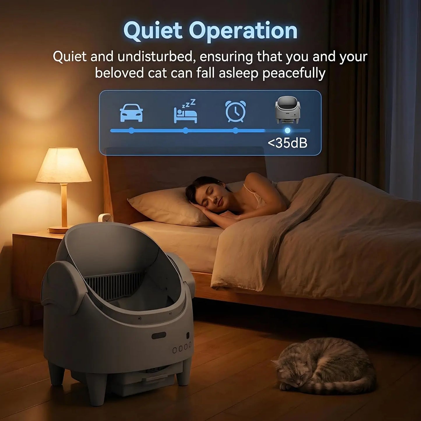 Smart Open Automatic Cat Litter Box 8L Self-Cleaning WiFi App Control Anti-Pinch Odor Removal Electric Pet Toilet
