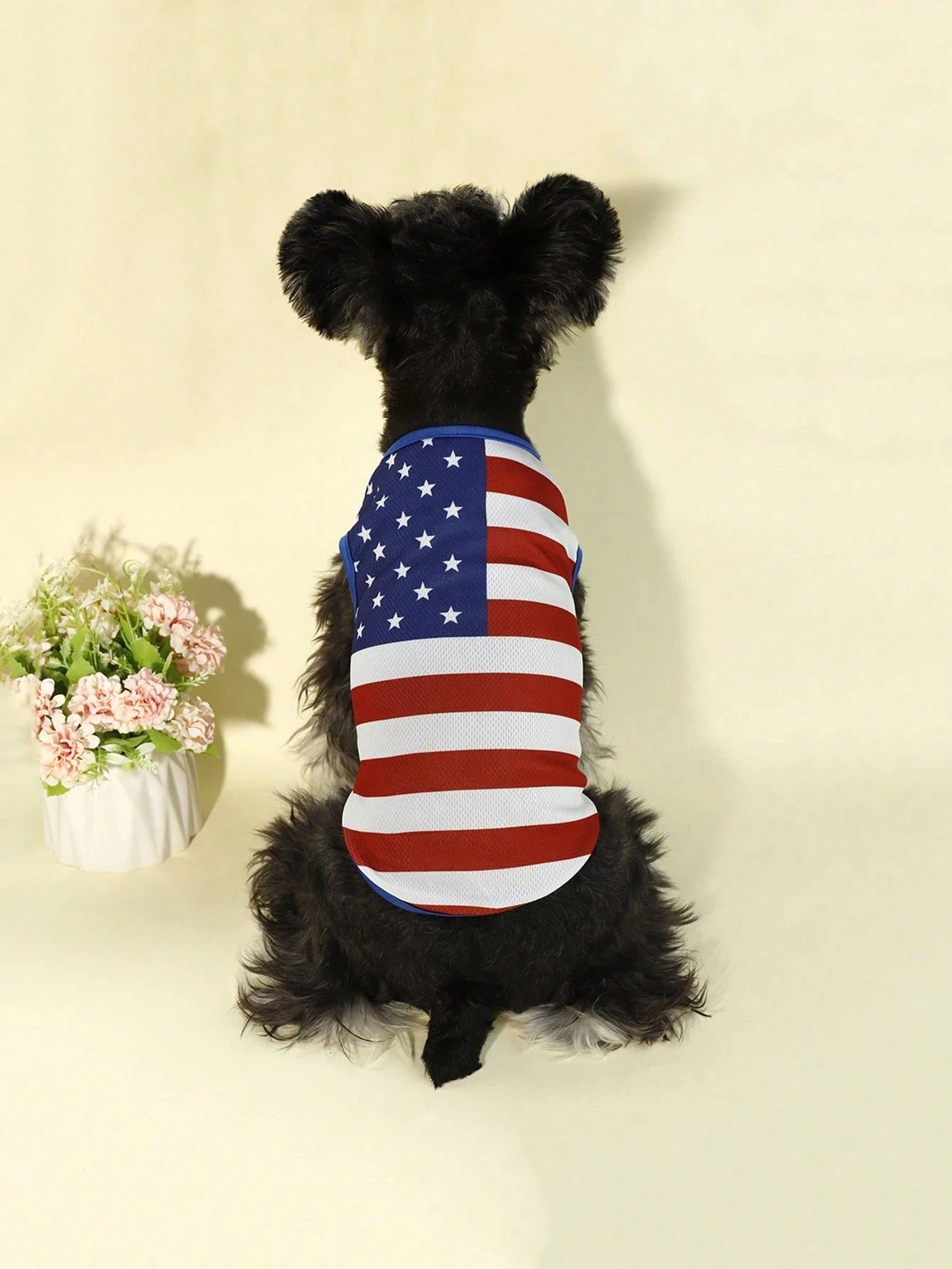 1pc Dog Usa Flag Print Tank Top Breathable Pet Vest For Puppy Cats Patriotic 4Th Of July Style Lightweight Quick Dry Dog Clothes