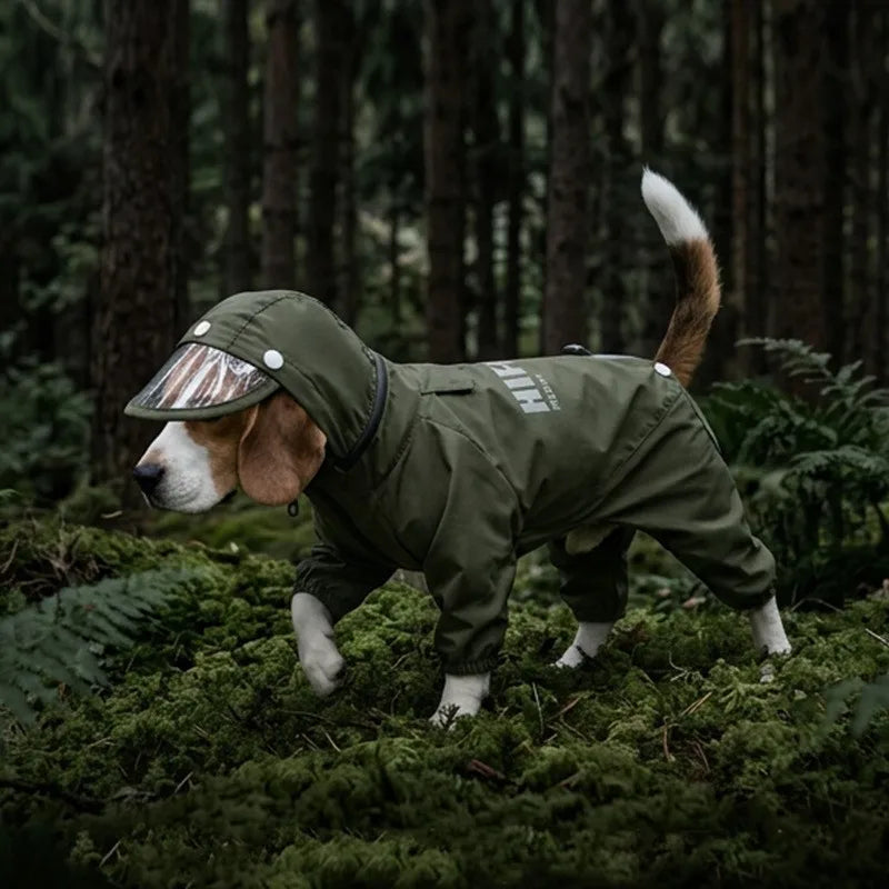 Reflective Portable Dog Rain Cloak Pet Cape Costume Cartoon Dog Hooded Raincoat Adjustable Waterproof Small Dog Clothes Walk