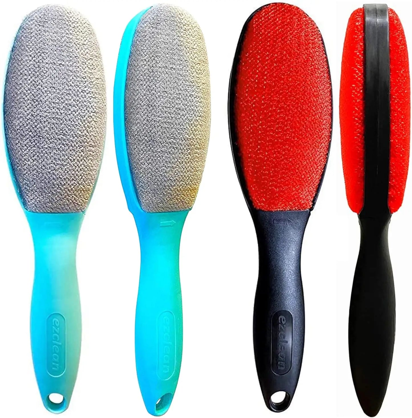 4-Pack Lint Brush Set for Clothes, Furniture & Pet Hair Removal - 2 Colors, Reusable Fabric Velvet Brushes