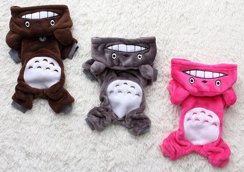 New Fluffy Warm Autumn Winter Four Legs Dog Cat Jumpsuit Cosplay Costume For Teddy Pomeranian Small Dogs Cats Pet Supplies