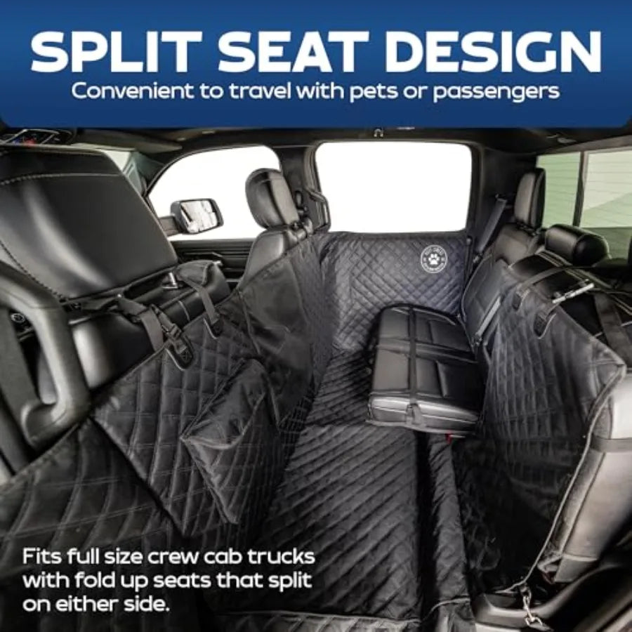 XL Floor Cover with Door Protection Black As Seen on Shark Tank Fits Full Size Crew Cab Trucks with Fold Up Seats Waterproof an