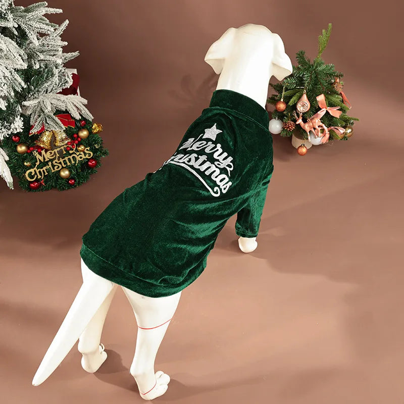 New Christmas Pet Clothes Autumn and Winter Two-legged Vest New Year's Small, Medium and Large Dog Cat Clothes