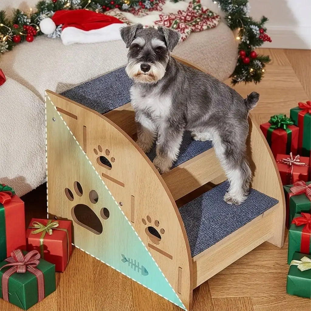 Sturdy Wooden Dog Stairs For High Beds, Heavy Duty Pet Steps Ramp For Small To Medium Dogs, Holds Up To [Insert Weight
