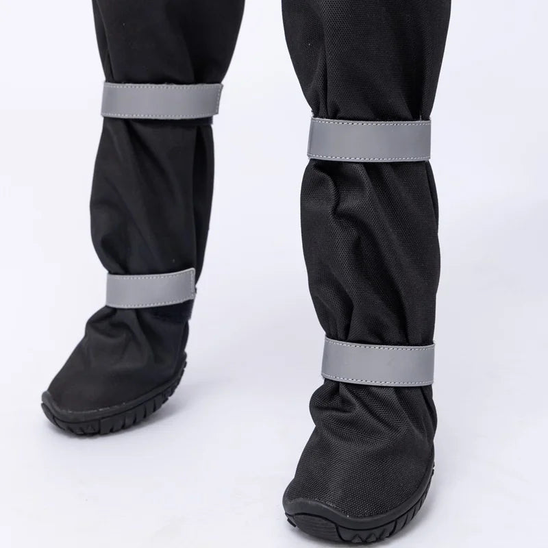 Waterproof Winter Dog Boots Warm Soft Sole Snow Shoes Reflective Outdoor Pet Paw Protectors Leg Covers For Medium Large Dogs