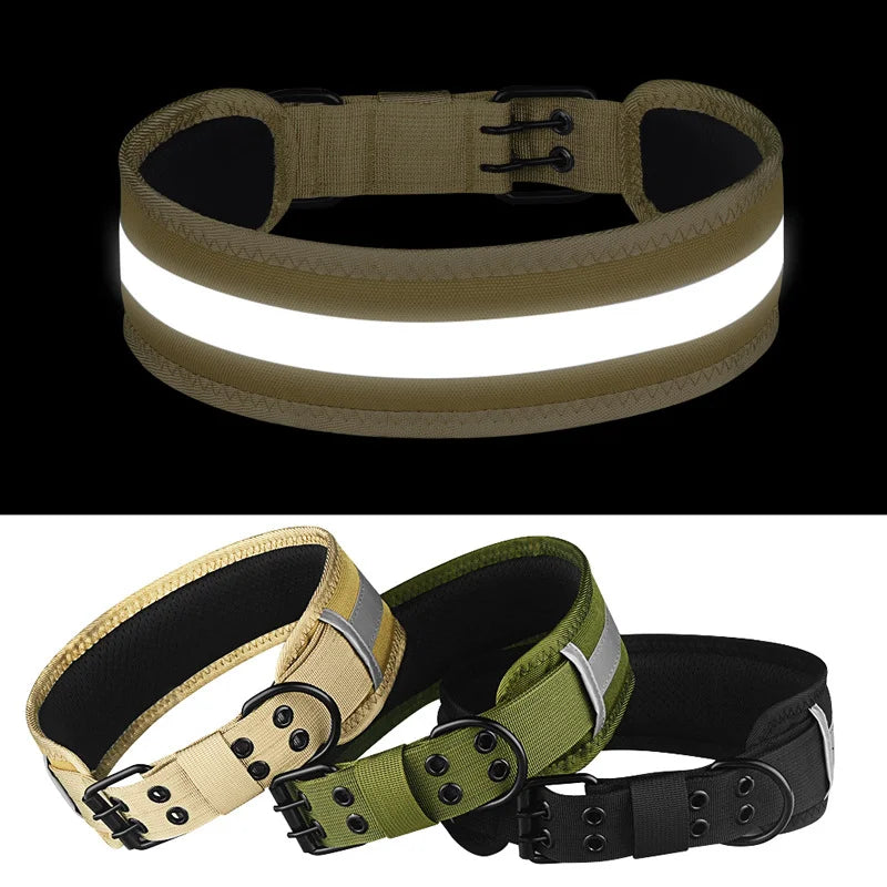 Reflective Solid Color Dog Collar  Polyester Breathable & Comfortable, Anti-Choke Adjustable Pet Collar