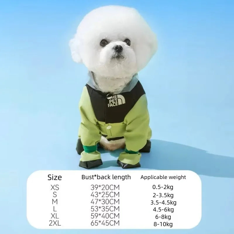 Reflective Portable Dog Rain Cloak Pet Cape Costume Cartoon Dog Hooded Raincoat Adjustable Waterproof Small Dog Clothes Walk