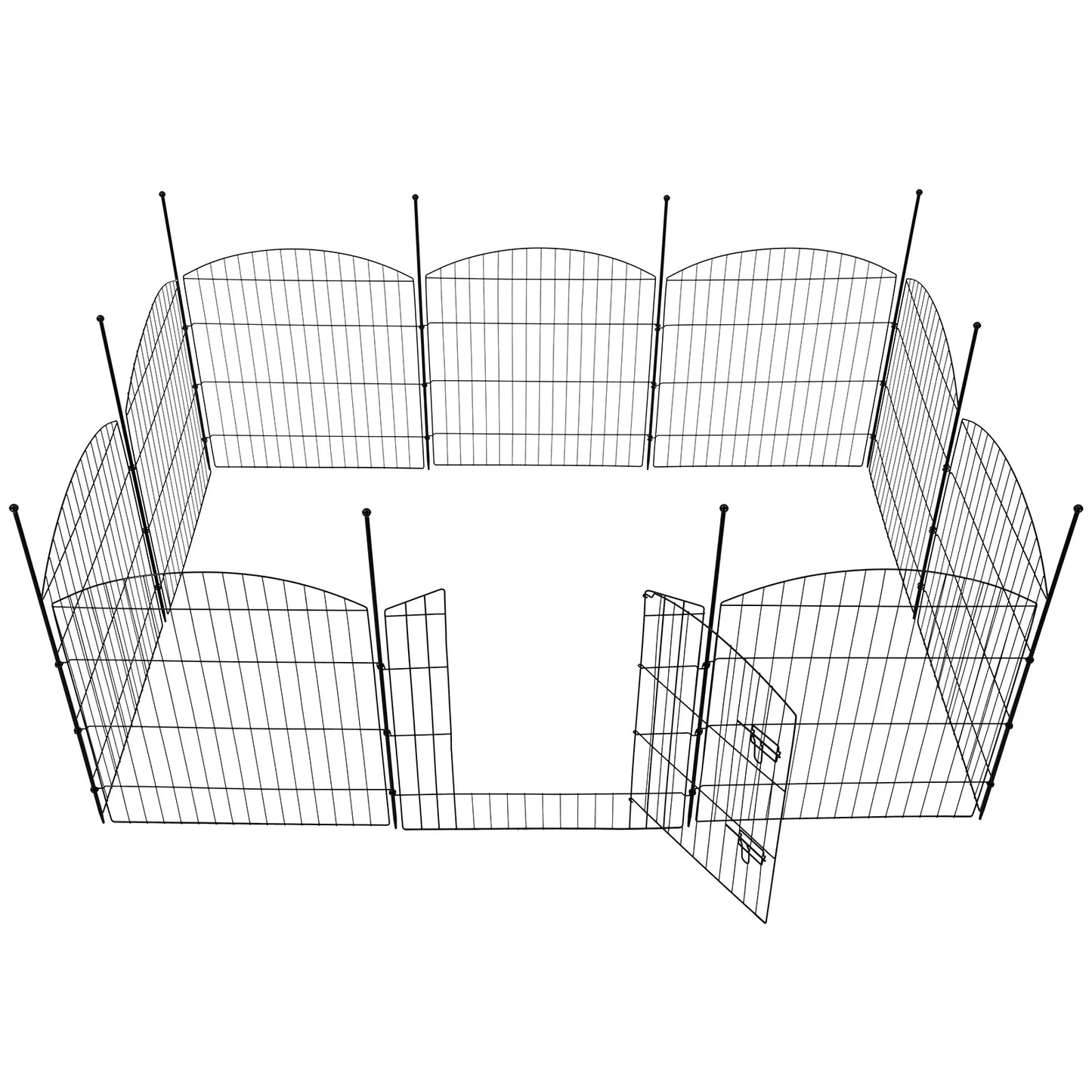 No Dig Decorative Garden Fence with Gate 32in (H) x 24ft (L), 9 Panels + 1 Gate +11 Stakes, Temporary Dog Fencing Outdoor