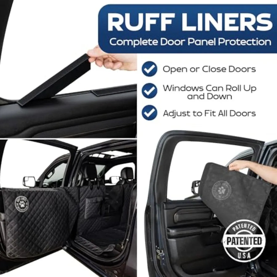 XL Floor Cover with Door Protection Black As Seen on Shark Tank Fits Full Size Crew Cab Trucks with Fold Up Seats Waterproof an