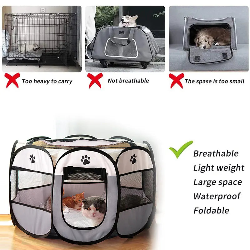 Detachable Summer Pet Tent S/M/L Cat Delivery Room Outdoor Dog Bed Folding Fence Cat Nest Dog Enclosure Cage for Cats Dogs