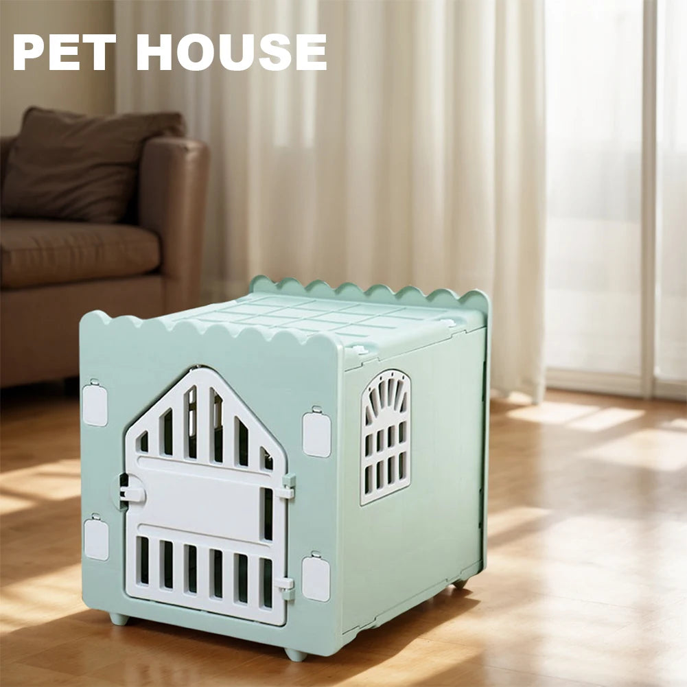 Plastic Feral Cat Shelter Stackable Pet Shelter for Cats with Escape Door Indoor Cat House for Outdoor Indoor