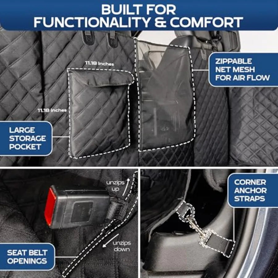 XL Floor Cover with Door Protection Black As Seen on Shark Tank Fits Full Size Crew Cab Trucks with Fold Up Seats Waterproof an