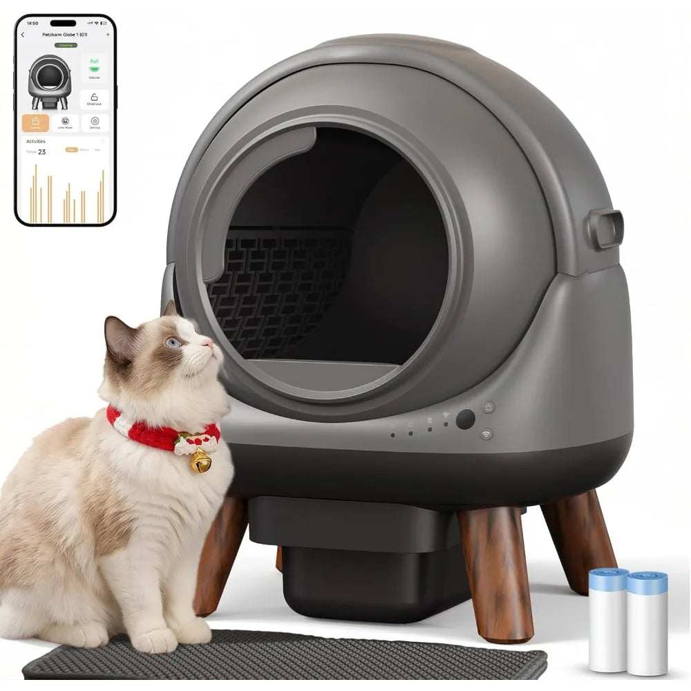 Automatic Litter Box with App Control, Self Cleaning Cat Litter Box Easy Clean Disassembly,Suitable for Medium Cats，Customized