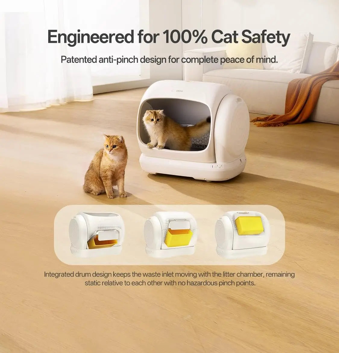 Self Cleaning Cat Litter Box, XXXL Automatic Litter Box for Multiple Cats, Weight Sensors Safety Protection, Smart APP, Custom