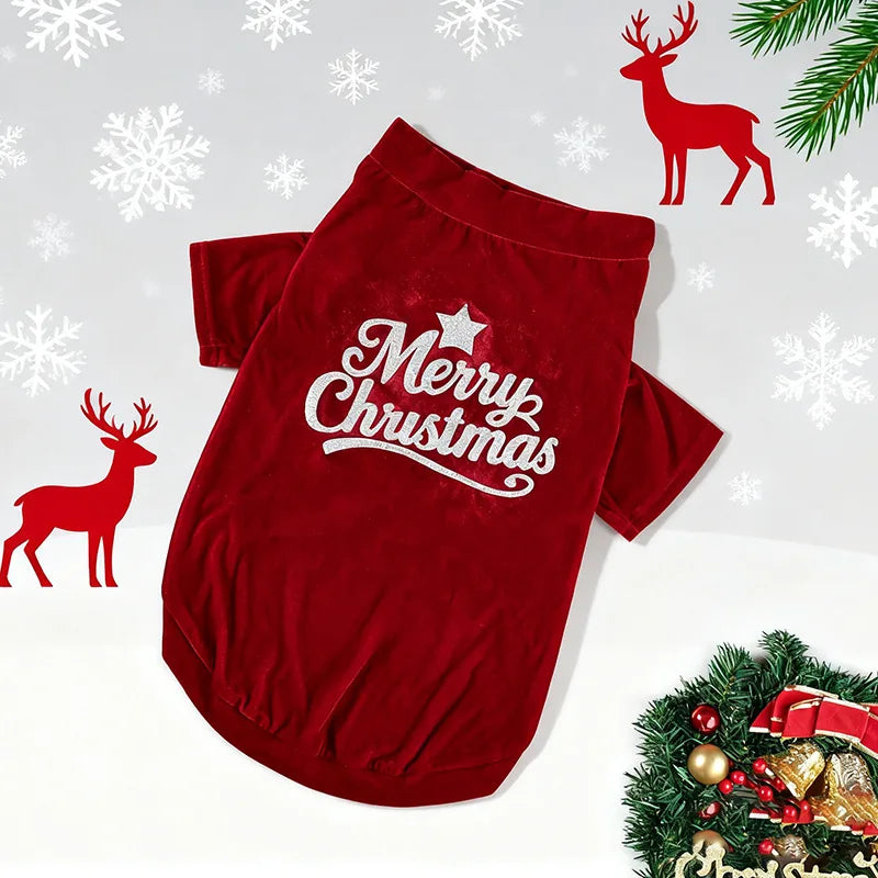 New Christmas Pet Clothes Autumn and Winter Two-legged Vest New Year's Small, Medium and Large Dog Cat Clothes