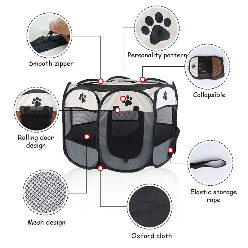 Detachable Summer Pet Tent S/M/L Cat Delivery Room Outdoor Dog Bed Folding Fence Cat Nest Dog Enclosure Cage for Cats Dogs