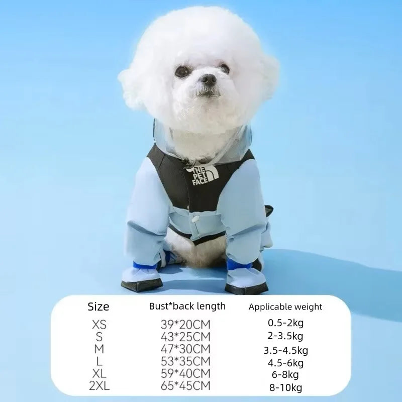 Reflective Portable Dog Rain Cloak Pet Cape Costume Cartoon Dog Hooded Raincoat Adjustable Waterproof Small Dog Clothes Walk