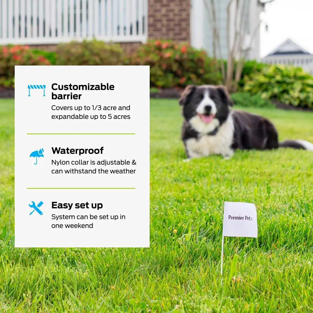 In-Ground Add-A-Dog Collar - Waterproof Receiver with Static Correction - Comfortable Nylon Strap - Dog Yard Safety