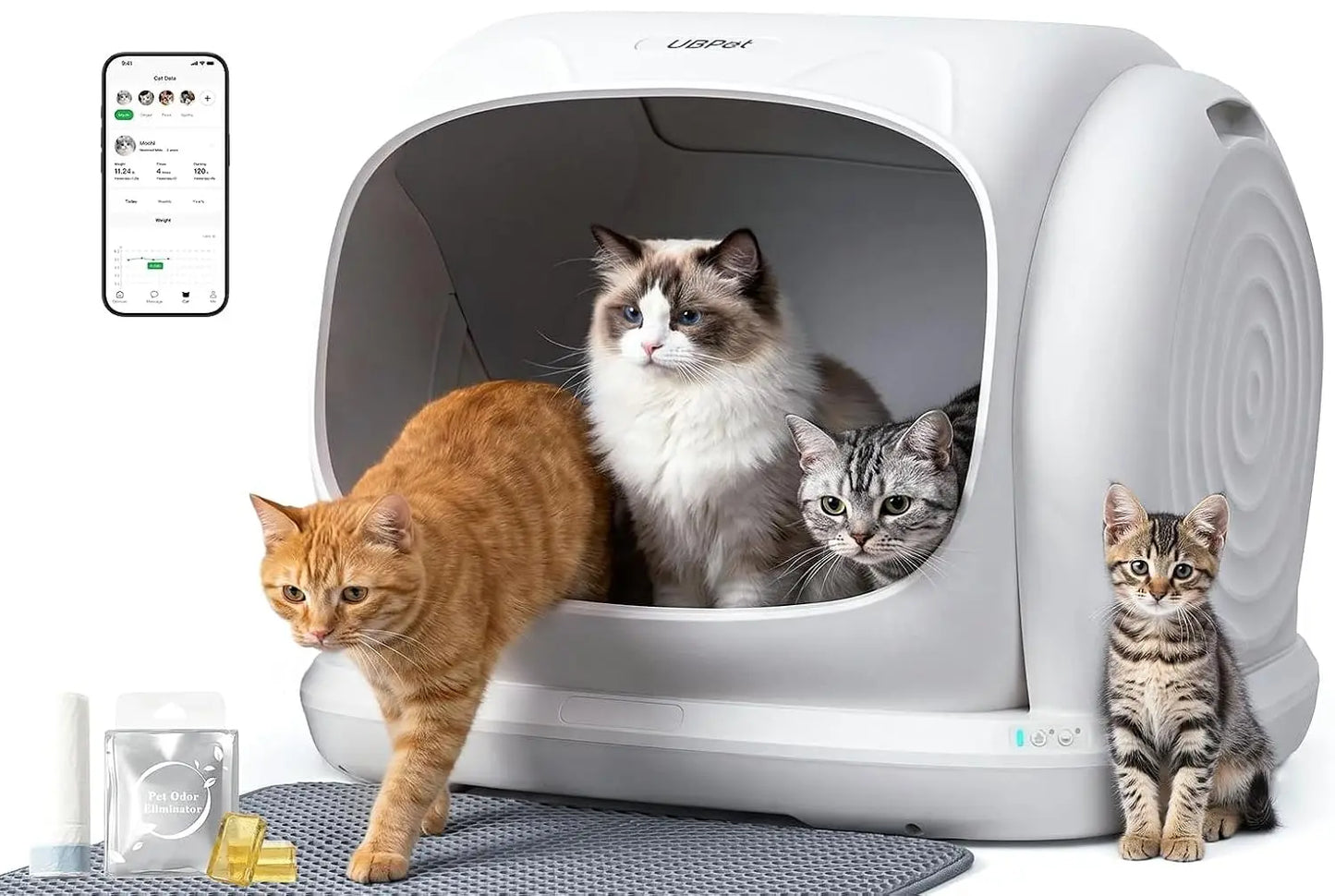 Self Cleaning Cat Litter Box, XXXL Automatic Litter Box for Multiple Cats, Weight Sensors Safety Protection, Smart APP, Custom