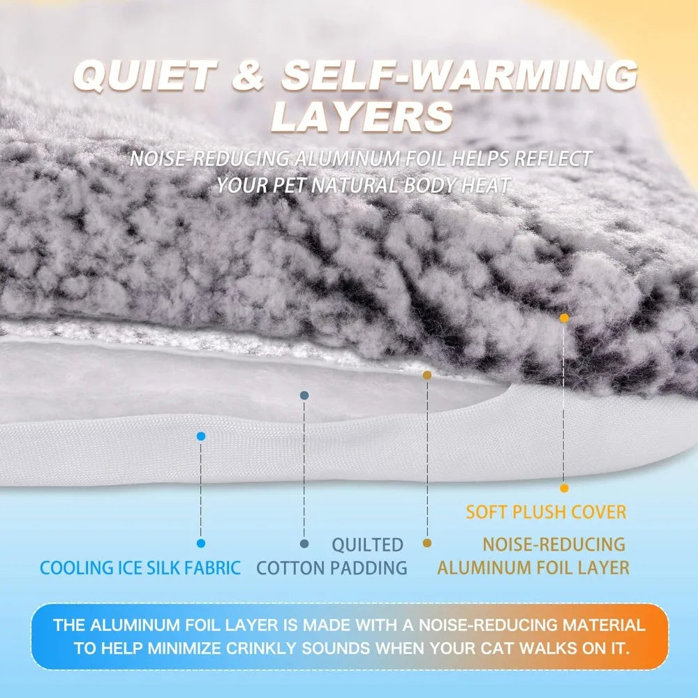 Reversible Cat Cooling & Warming Mat, 18x24, Gray, for Cats & Small Dogs, All-Season Comfort