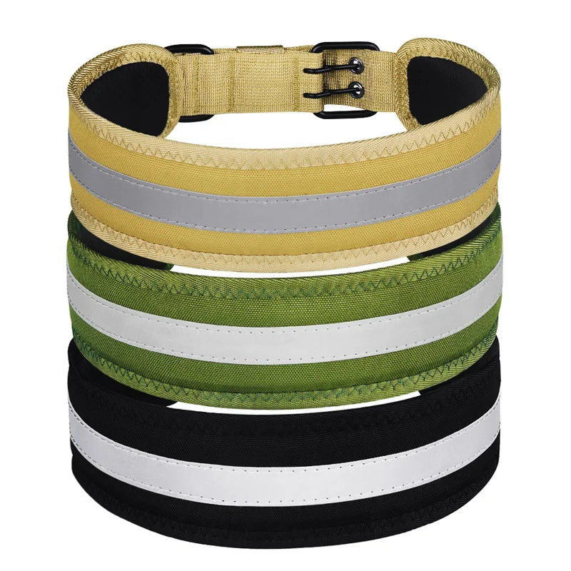 Reflective Solid Color Dog Collar  Polyester Breathable & Comfortable, Anti-Choke Adjustable Pet Collar