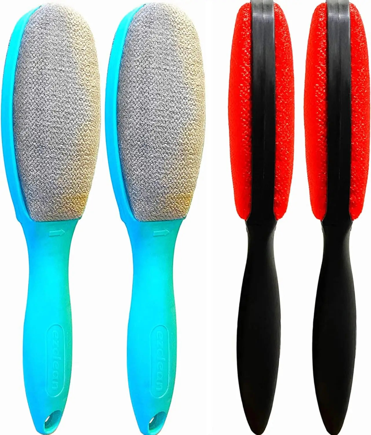 4-Pack Lint Brush Set for Clothes, Furniture & Pet Hair Removal - 2 Colors, Reusable Fabric Velvet Brushes
