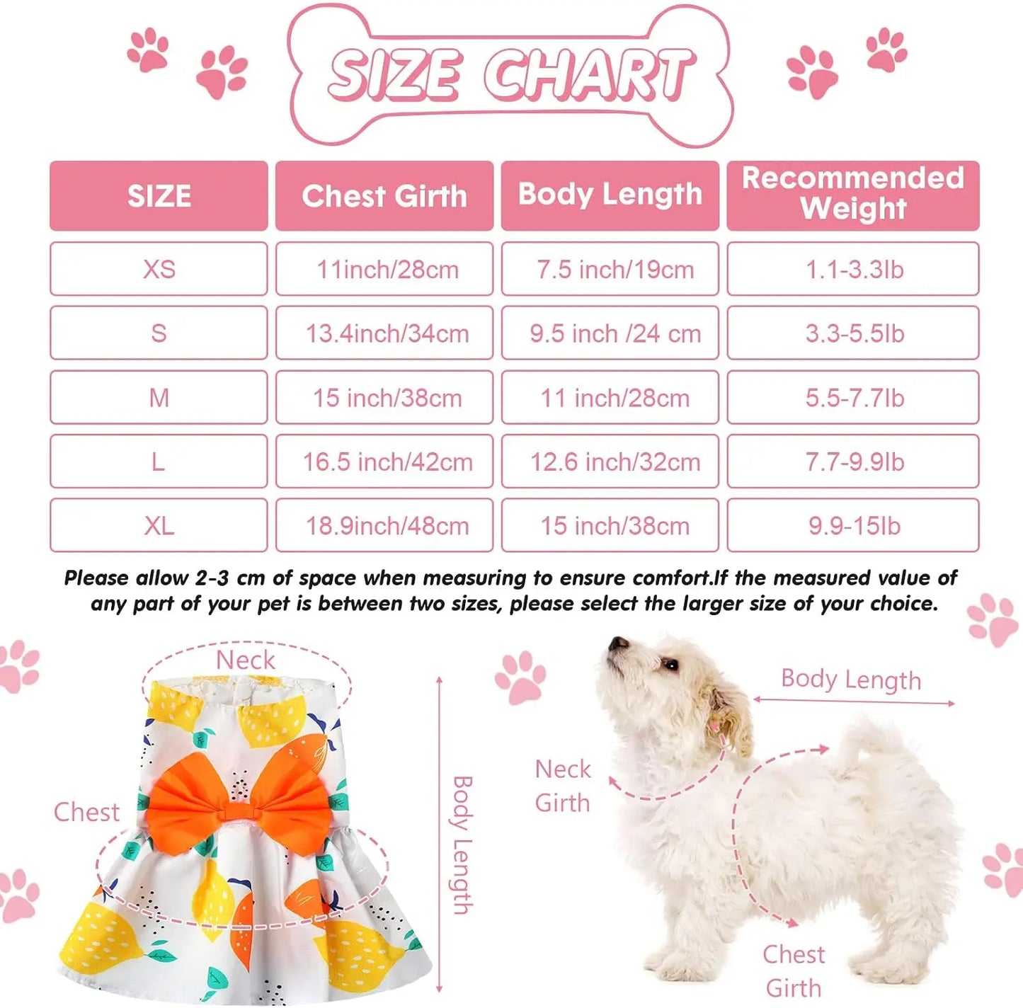 5 Pieces Floral Dog Dress Cute Pet Skirt Puppy Outfits with Bowknot for Small Medium Dogs Cats
