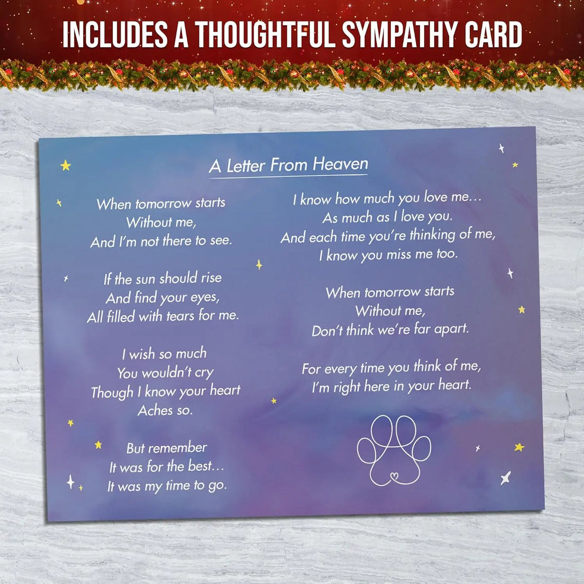 Keepsake for Departed Pets, Rainbow Bridge Message, Ease Sorrow of Pet Loss
