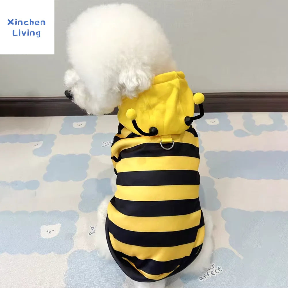 Bee Pet Puppy Coat Apparel Outfit Dog Halloween Hoodies Winter Cat Cosplay Costume Holiday Outfit For Small Medium Dogs & Cats