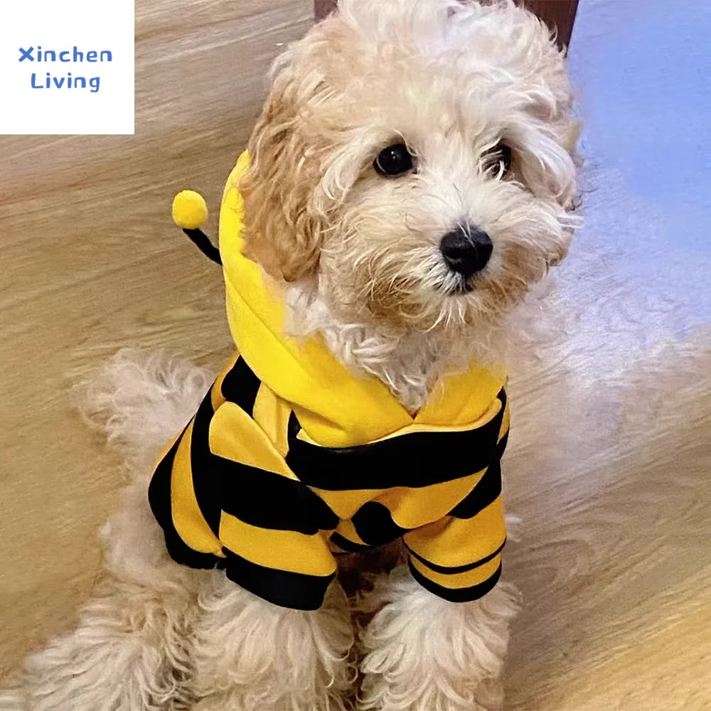 Bee Pet Puppy Coat Apparel Outfit Dog Halloween Hoodies Winter Cat Cosplay Costume Holiday Outfit For Small Medium Dogs & Cats