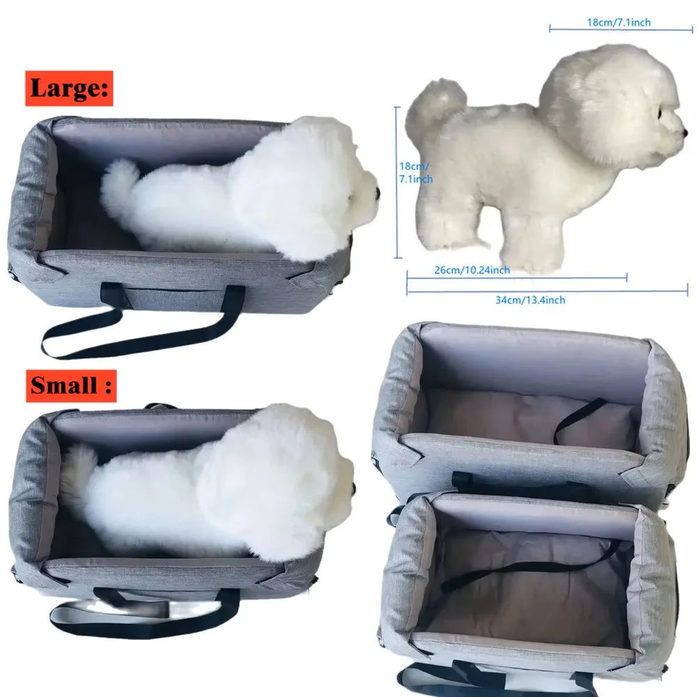 Dog Car Seat Bed Car Central Dog Car Seat Bed Portable Pet Carrier for Small Dogs Cats Safety Travel Bag  Pet  Accessories