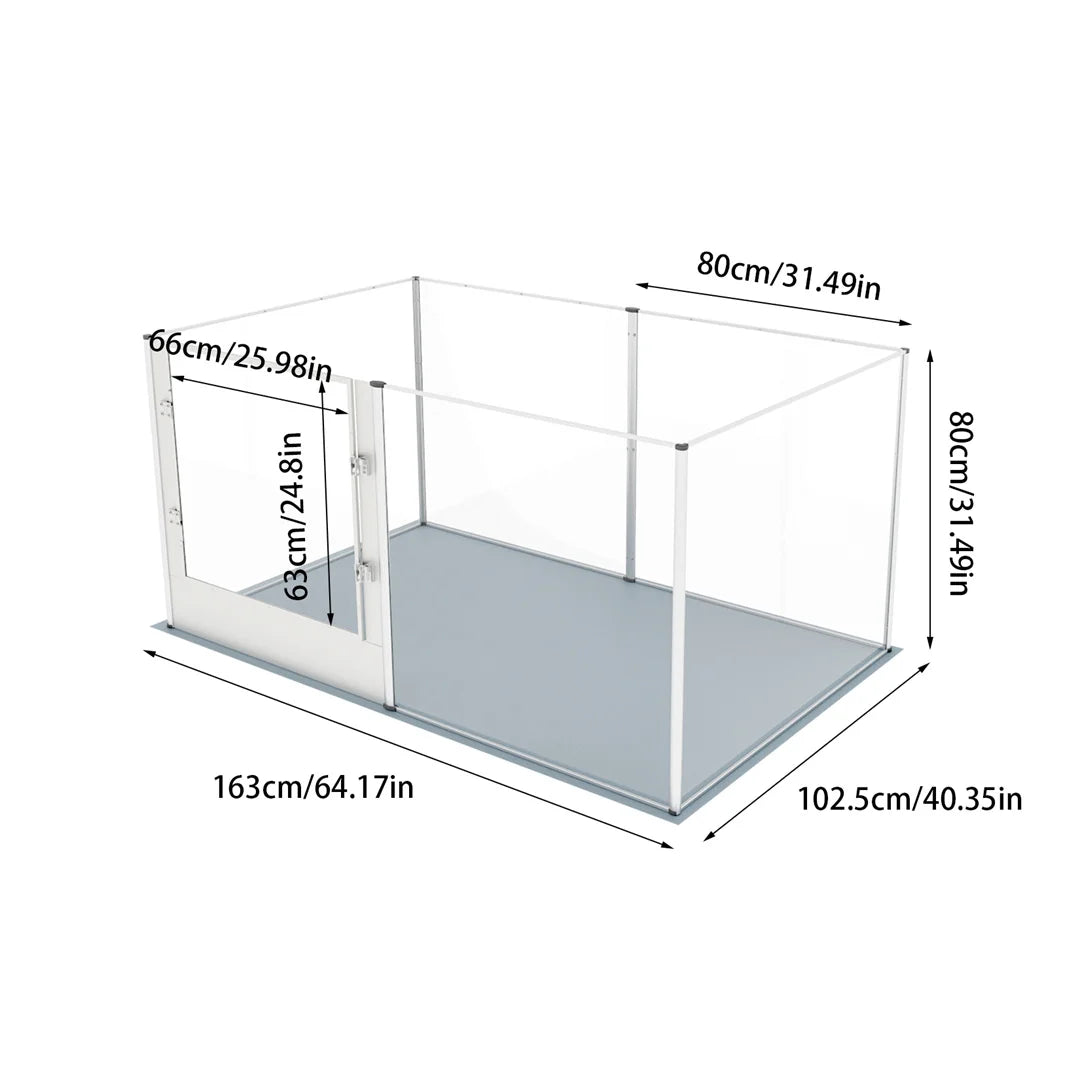 Unique Clear Acrylic Pet Playpen Dog Whelping Pen Rabbit Cage with Waterproof Floor Pad for Guinea Pigs Hedgehogs Hamsters