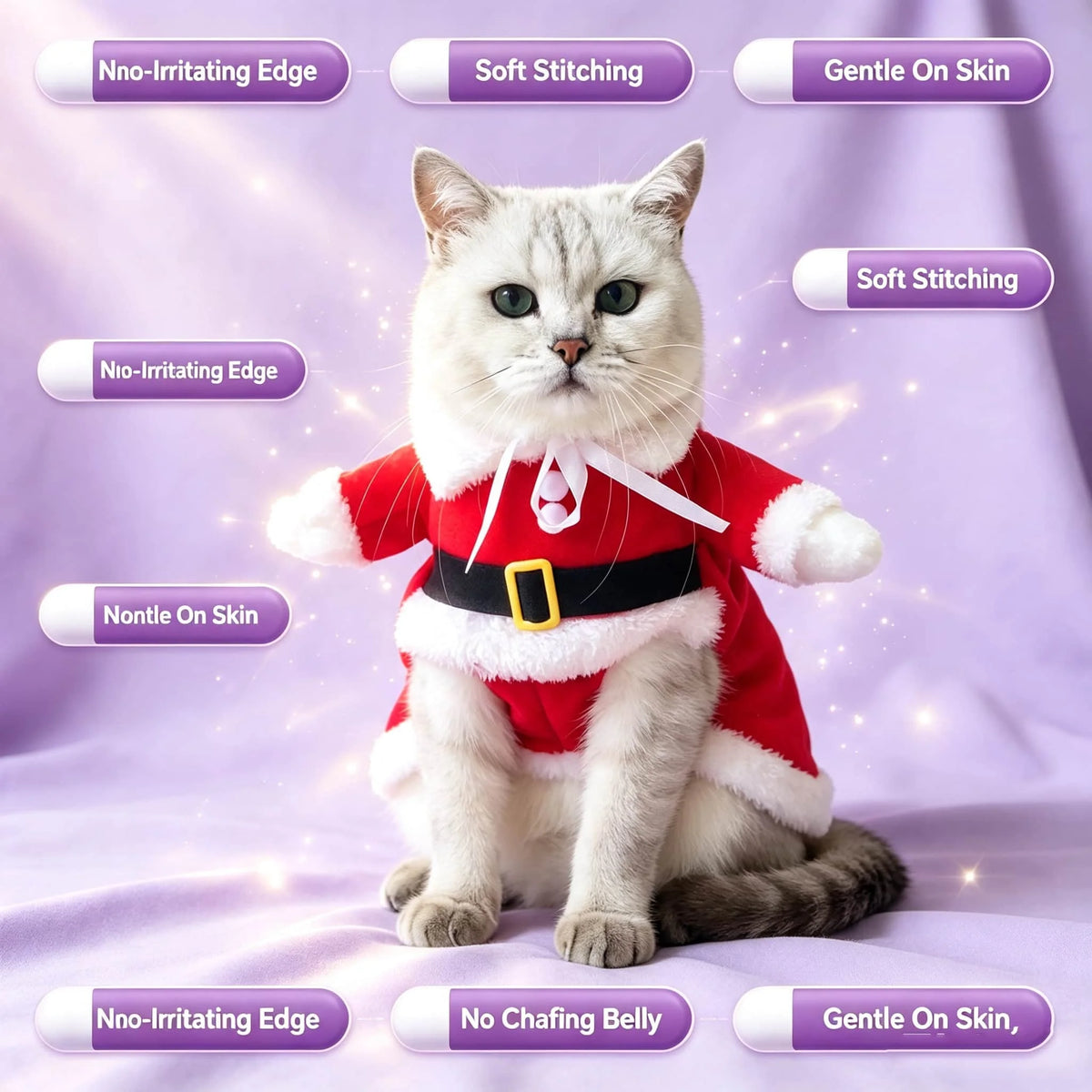 Cute Santa Claus Pet Christmas Costume Funny Upright Cosplay Suit With Santa Hat Holiday Party Apparel For Small Puppy Cats