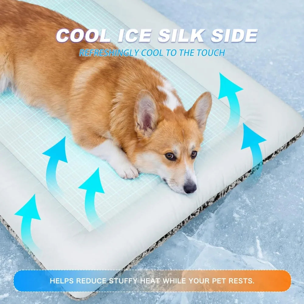 Reversible Cat Cooling & Warming Mat, 18x24, Gray, for Cats & Small Dogs, All-Season Comfort